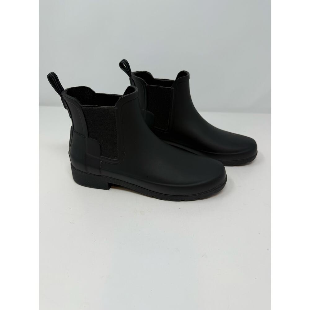 Hunter Refined Chelsea Rain Boot Women's 6 Black Waterproof Weatherproof EUC - Picture 11 of 11